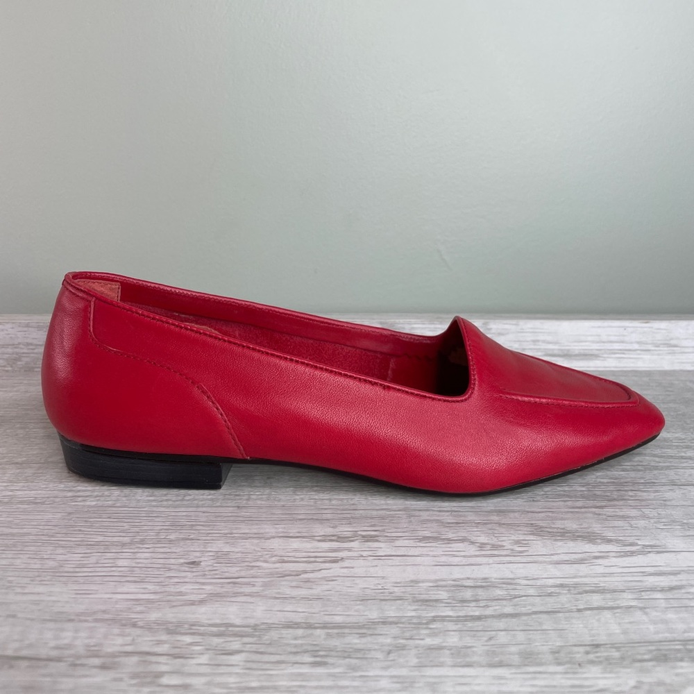 Vintage Leather Calico Cruise red flats loafers sz 8 narrow